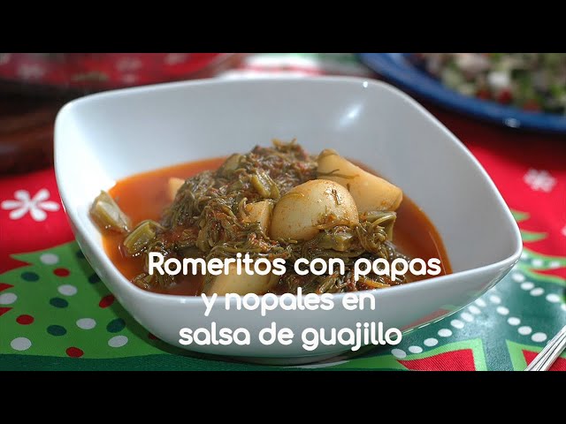 Romeritos con papas y nopales en salsa de guajillo - YouTube