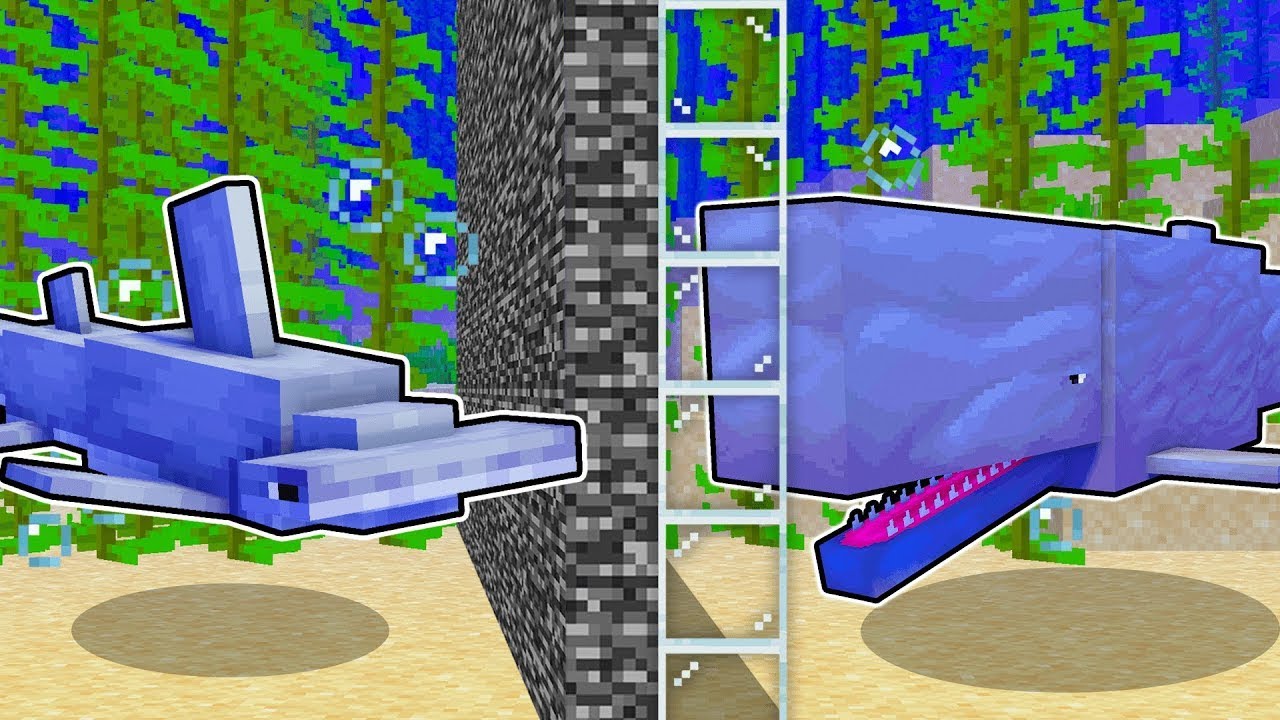 Using ONE WAY GLASS to CHEAT In an UNDERWATER MINECRAFT MOB BATTLE...