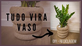 Tudo Vira Vaso | Reciclagem | Como Fazer Vaso Para Plantas com Flutuadores de Piscina e Areia