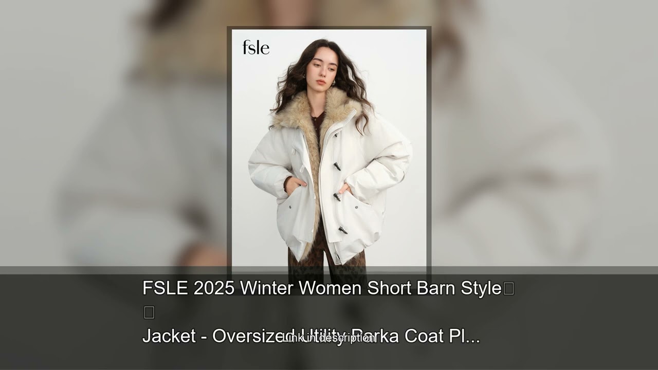 FSLE 2025 Winter Women Short Barn Style Jacket - Oversized Utility Parka Coat Plush Fur Collar
