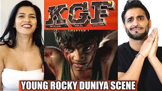YOUNG ROCKY DUNIYA SCENE REACTION! | KGF KANNADA | Introduction to Chota Rocky | Mera naam Rocky hai