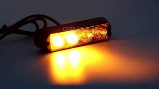 4W Red Blue White Green Amber 12V 24V 4LED Vehicle Grille Light Emergency Strobe Lights