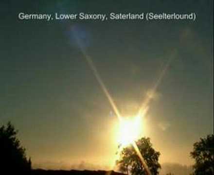 time lapsed sunrise in north western germany, lower saxony, saterland (seelterlound). this video takes about 3 hours to shoot. the sun rises 235 times faster as it would take in nature.