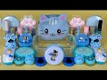 BLUE SLIME. 🦄Mixing makeup🦕 and glitter into Clear Slime. Satisfying Slime Videos..🦄