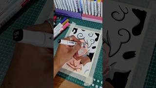 Can I draw Gear 5 with only markers? ✍️ #shorts #drawing #art