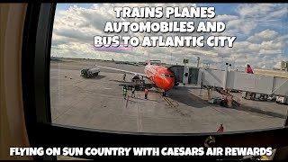TRAVELING TO ATLANTIC CITY ON CAESARS AIR REWARD!!!  TRAINS PLANES AUTOMOBILE AND BUS!!!