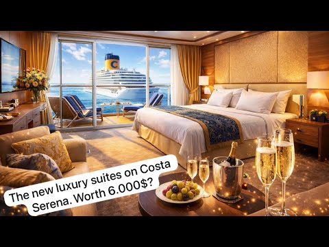 Are the new #costaserena luxury suites worth the price? I compare all cabins 🫣 #costacruises 
