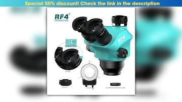 RF4 New Trinocular Microscope Head 750X Simul Focal Continuous Zoom Stereo Microscope WF10X22mm