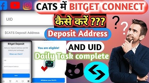 Cats airdrop deposit Address & UID|| 3=4 October lanc|| Bitget wallet connect cat me kaise kare??