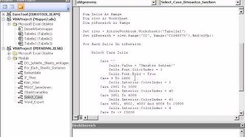 Tutorial VBA: Die SELECT CASE Anweisung