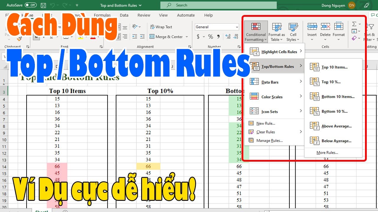 Cách Dùng Top/Bottom Rules Trong Excel - Ví Dụ Minh Họa Cực Kỳ Dễ Hiểu ...
