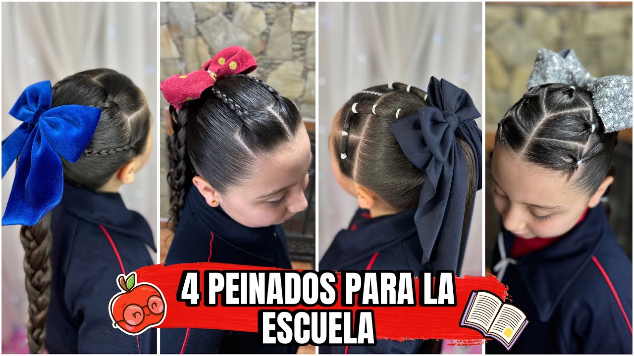 4 ideas de peinados para la Escuela 🍎📚