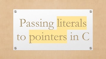 Passing literals to pointers in C