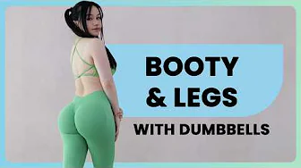 30 Min Booty Workout with Dumbbells | Glute Exercises - Hourglass Challenge thumbnail