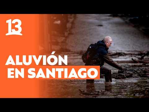 Aluvión preocupa a vecinos de Las Condes, Santiago: arrastró autos y micros l Canal 13