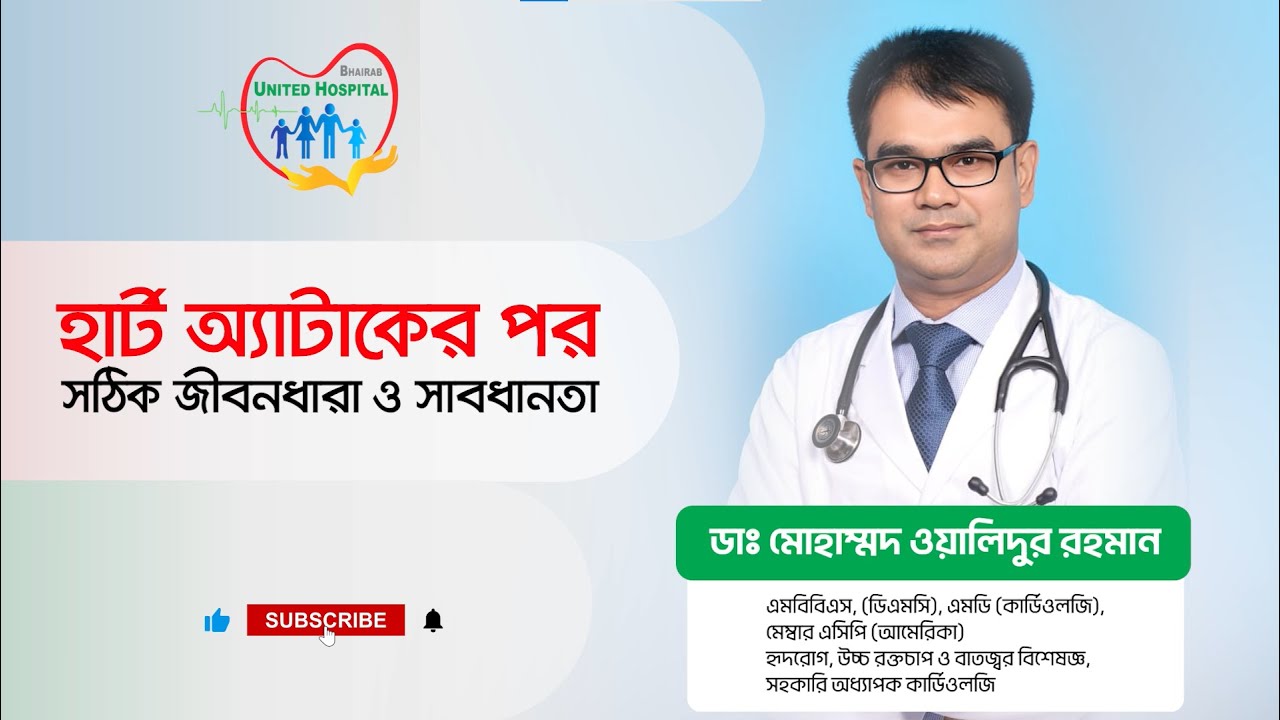 হার্ট অ্যাটাকের পর সচেতন জীবনযাপন | Post Heart Attack Awareness | ডা. মোহাম্মদ ওয়ালিদুর রহমান