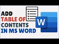 How to Insert Table of Contents in Word