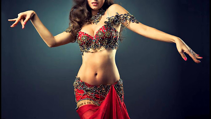 Pink Flower Belly Dance Costume - Aida Style