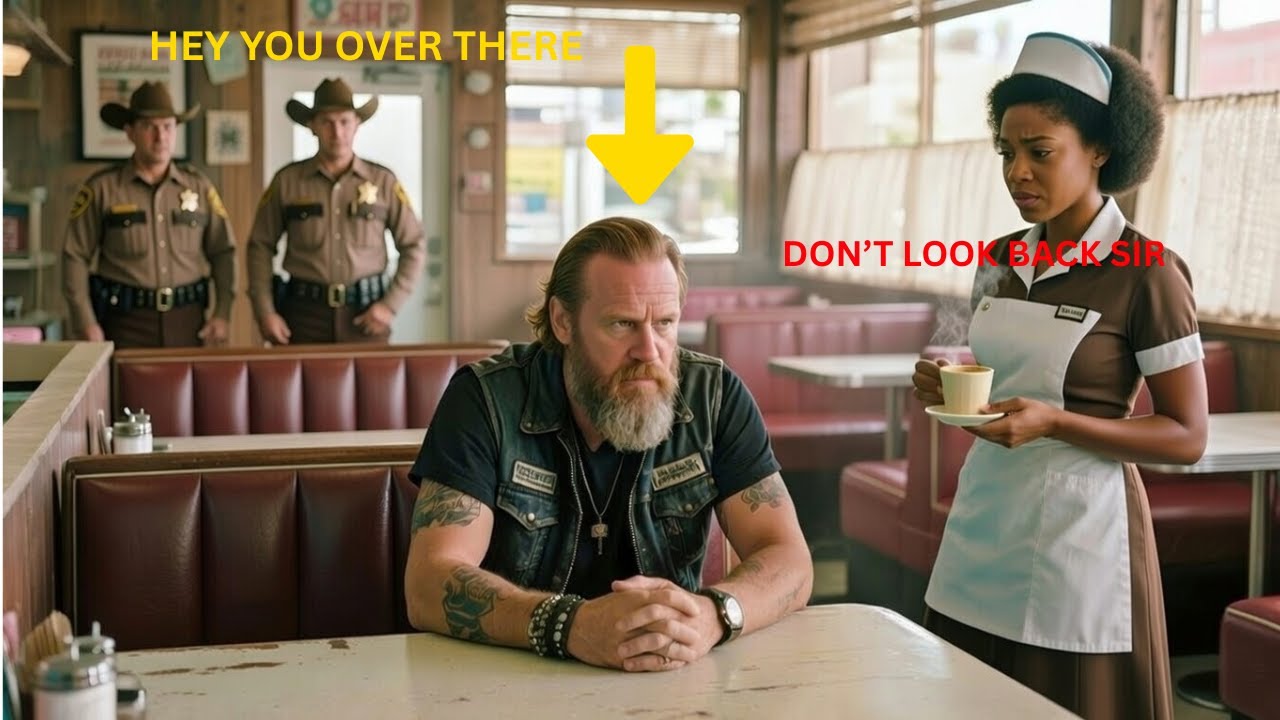 Black Homeless Waitress Defends A Hell's Angel From Police -What will  Happened Next ?