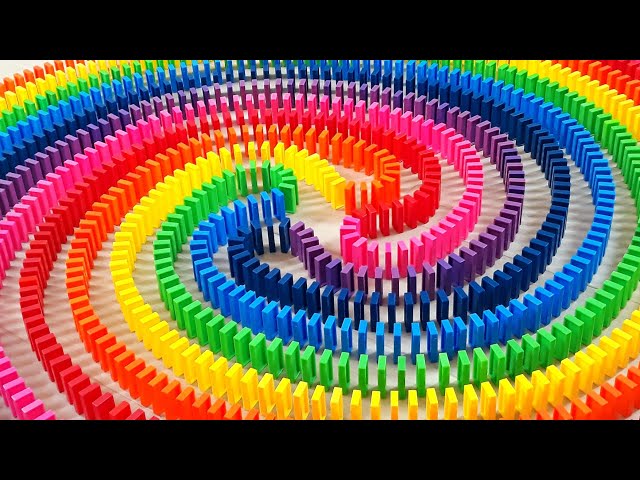 AMAZING Rainbow Dominoes! | Satisfying Domino Screen Link class=