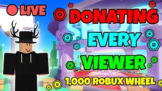 LIVE Actually Donating in PLS Donate *1,000 Robux Wheel* ? (Roblox)