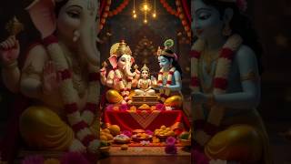 Ganesh ji and Krishna ji together bring the idol of Goddess Lakshmi and install it with devotion#ai