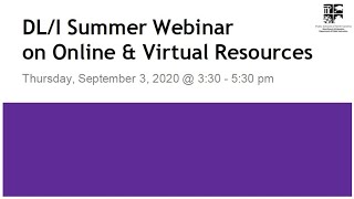 NCDPI DL/I Summer Webinar on Online & Virtual Resources - September 2020