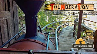 2024 Thunderation Roller Coaster On Ride Front Seat 4K POV Silver Dollar City