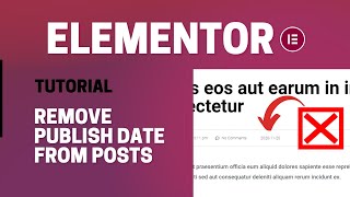 How to Remove Published Date on Your Posts in Elementor