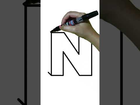 HOW TO DRAW 3D LETTER N