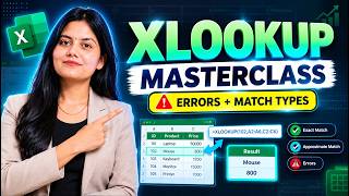 XLOOKUP in Excel | Exact vs Approximate Match, Errors | Data Analytics | Module 2