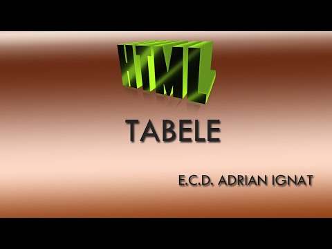 TABELE IN PAGINI WEB - E.C.D. ADRIAN IGNAT