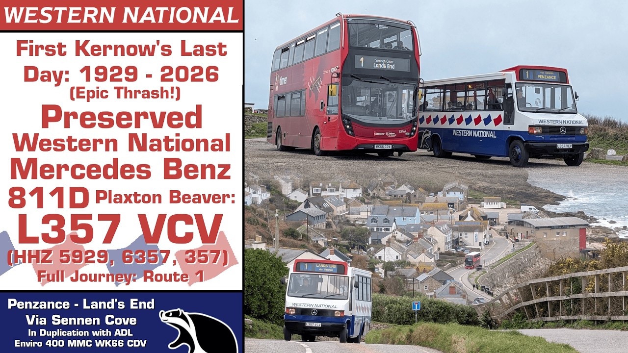 (First Kernow's Last Day) Preserved Western National Mercedes-Benz 811D Plaxton Beaver: L357 VCV