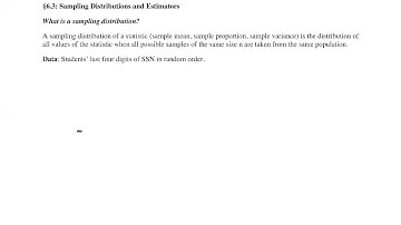 Stat 300: 6.3 sampling distribution of sample means