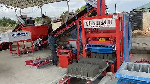 Conmach BlockKing-12MS Concrete Block Making Machine in Accra, Ghana producing 6 inch Solid Block
