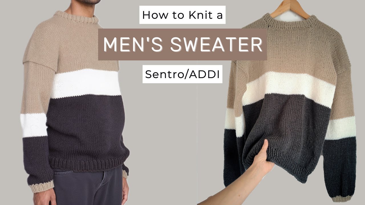 Как связать мужской свитер на вязальной машине Sentro! Узор для зимнего пуловера