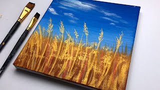 Wheat Field | Easy Acrylic Painting For Beginners | Simple Painting Demonstration