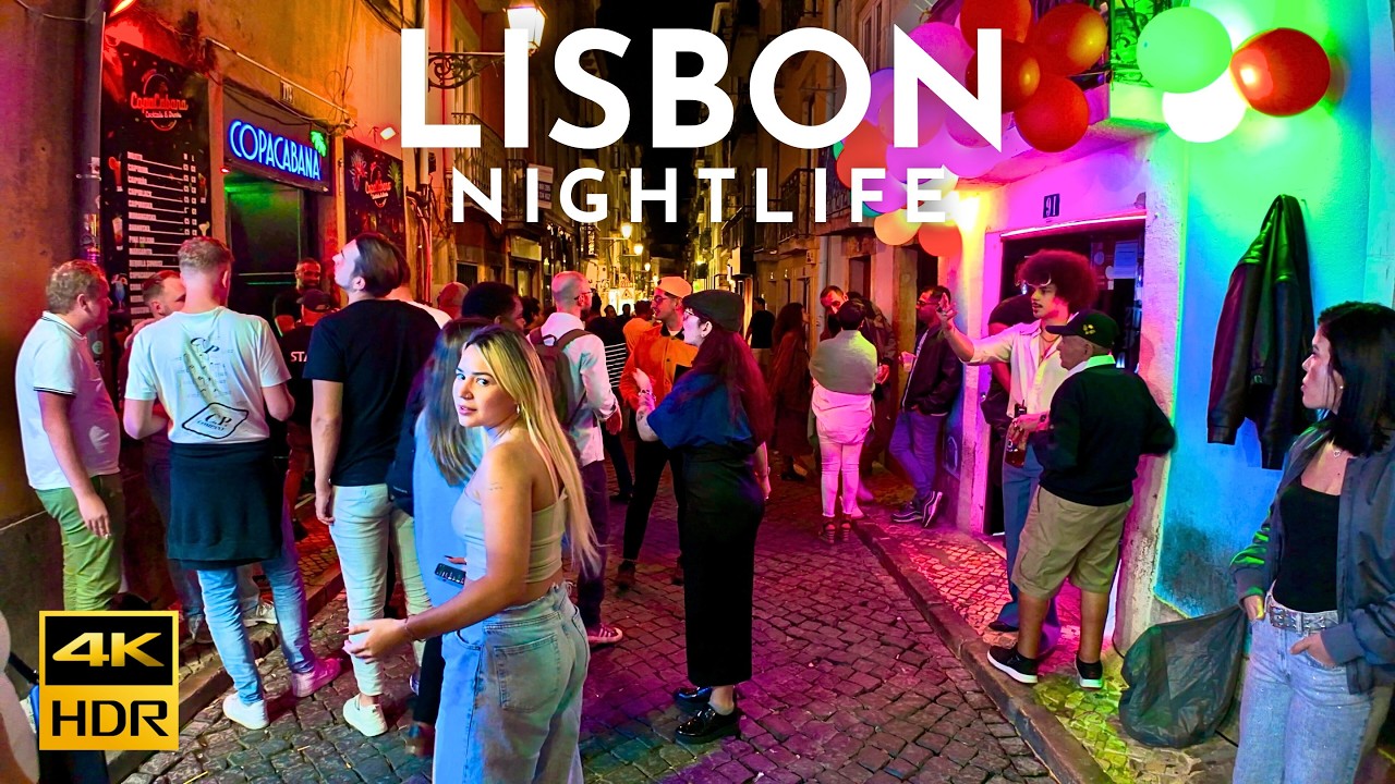 Nightlife in Lisbon Portugal: BAIRRO ALTO Lisbon OCTOBER 2024 - 4K HDR