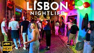 Nightlife in Lisbon Portugal: BAIRRO ALTO Lisbon OCTOBER 2024 - 4K HDR