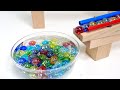 マーブルランレース☆ HABAの木製スロープと メロディースロープ&小さな大工さん♪水のASMR☆