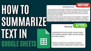 How to Summarize Text in Google Sheets With ChatGPT [Quick Guide]