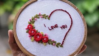 Simple Embroidery Gift Idea For Beginners I Love You Embroidery