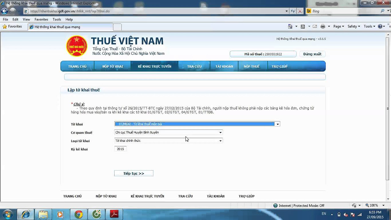 HUONG DAN KE KHAI TRUC TUYEN TO KHAI THUE - youtube
