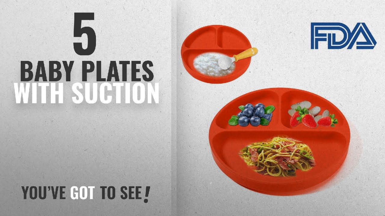 Best Baby Plates With Suction [2018]: Umiwe Toddler Plates,Food Grade Silicone Divided baby plates