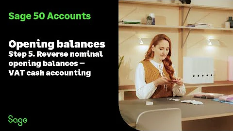 Sage 50 Accounts (UK): Opening Balances - Step 5. Reverse nominal opening balances - VAT cash scheme
