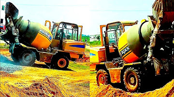 Ajax Fiori Concrete Mixer And Self Loading Machine Working Video