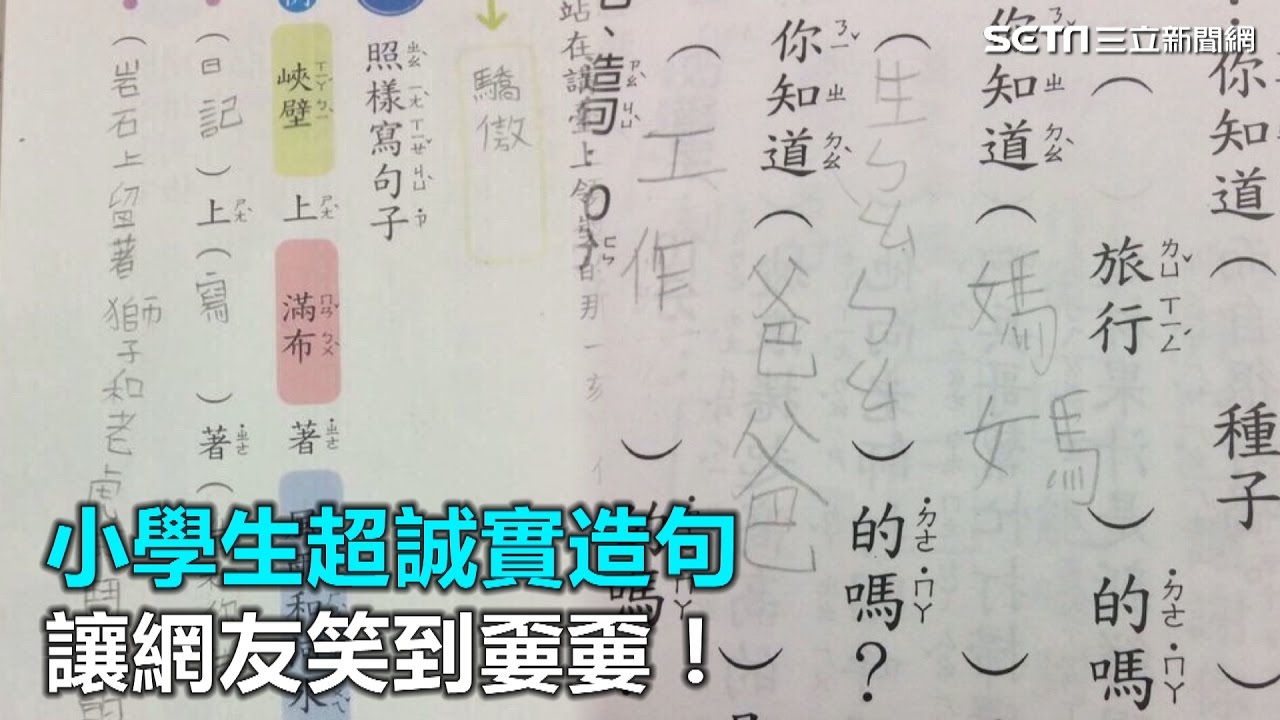 小學生超誠實造句 讓網友笑到嫑嫑!|三立新聞網SETN.com - YouTube