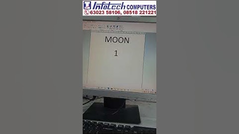 Create  MOON  Word Document | Infotech Computers Bhagya Nagar Kurnool 6302358106 #training