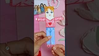 Diy PaperDoll dress👖👕#shorts#diy#papercrafts#paperdoll#dolldressmaking#barbiedress#barbiedressmaking