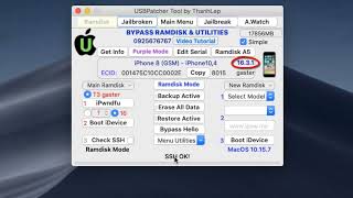 USBPatcher Tool | Tutotial Bypass Passcode Ramdisk iPhone 8/8p iPhone X iOS 16.3.1+